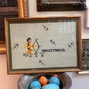Needlepoint Sagittarius! Fun vintage.